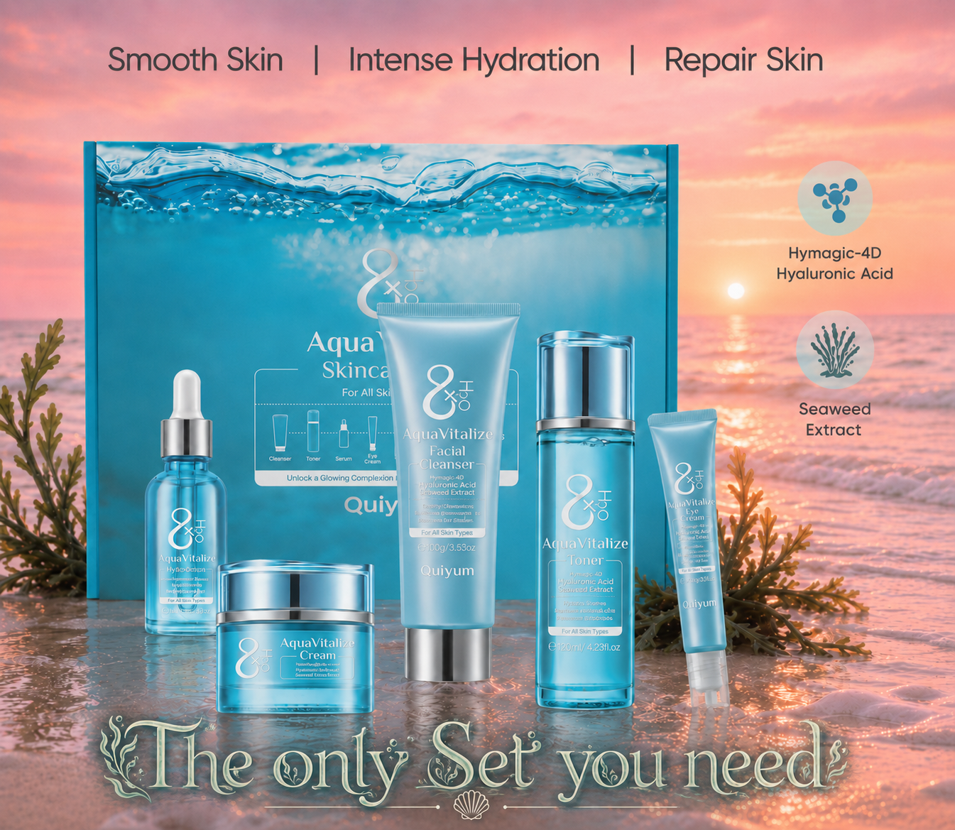 AquaVitalize 5-Piece Deep Hydration Set — Flood, Smooth, Glow.